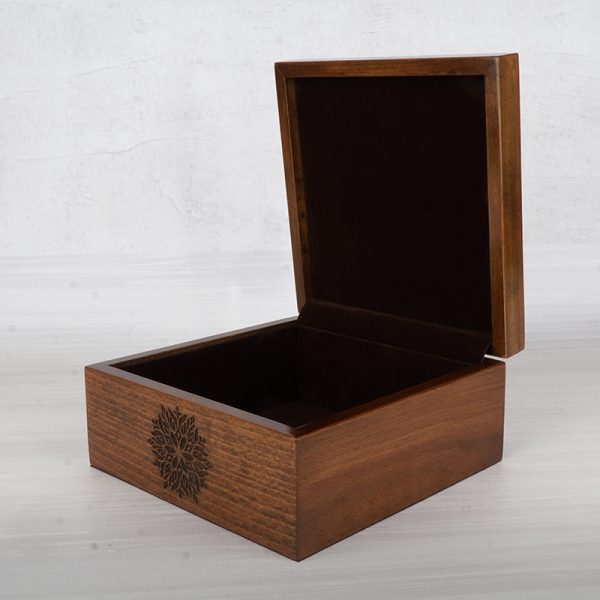 Engraved handmade wood box