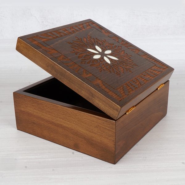 Engraved handmade wood box