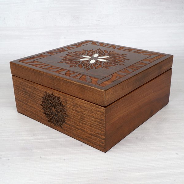 Engraved handmade wood box